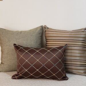 Sage Green Silk Jacquard Accent Pillow Cover Combo Set Of Three.